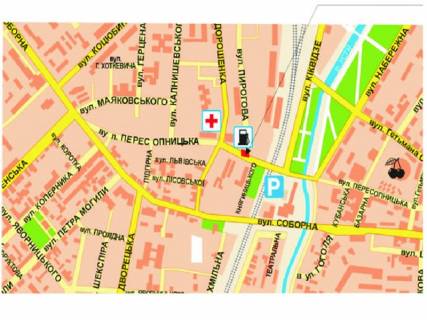 Билборд A в Ровно Пересопницька вул. - Пирогова вул. схема