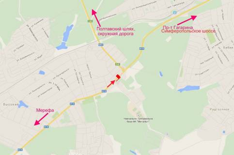 Билборд A в Высоком, 3x6  Сімферопольське шосе - с. Високий, пост ДАІ, в'їзд в місто схема