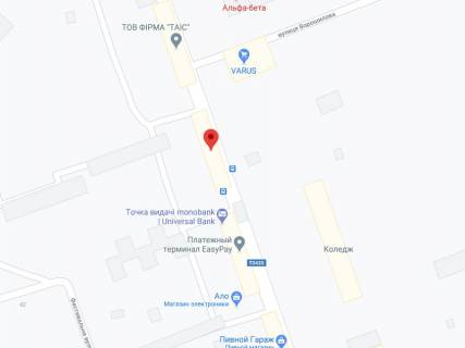 Видеоборд A у Марганці Лермонтова вул., 27, аптека "Мед Сервіс", №Дп048, прайс за ролик 10 сек 1 вихід/5 хвилин, з 8:00-22:00. Розрахунок для інших параметрів трансляції уточнюйте у менеджера. - 301443 схема