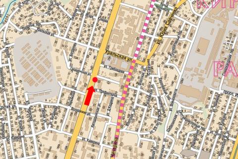 Билборд A в Кропивницкий (Кировоград), 3x6  Островського вул., 17, біля меблевого салону "Злато", в центр схема