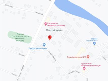 Видеоборд A в Погребище Тичини вул., 56А, аптека "Конекс", прайс за ролик 10 сек 1 вихід/5 хвилин, на двосторонньому екрані, від 144 виходів на день. Розрахунок для інших параметрів трансляції уточнюйте у менеджера. - 301486 схема