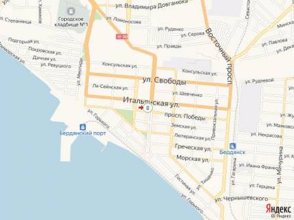 Ситилайт B в Бердянске Университетская ул., 22, напротив, остановка "Исполком" схема