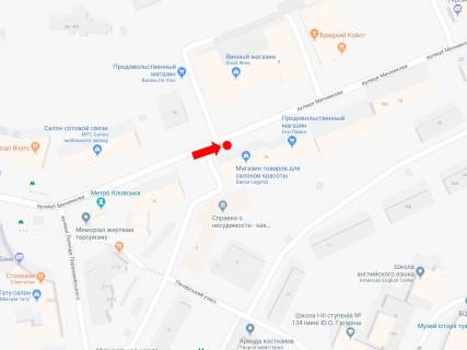 Ситилайт  в Киеве, 1.8x1.2  Мечникова вул., 16, навпроти супермаркету "Good wine", в сторону Кловського узвозу схема