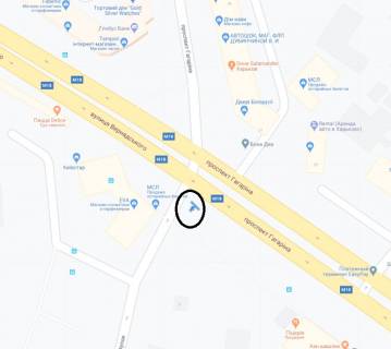 Билборд B в Харькове Гагарина пр., 24 - Молчановский пер. схема