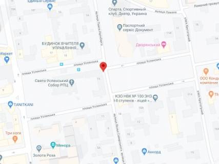 Беклайт A у Дніпро (Дніпропетровськ), 3.14х2.32  площа Успенська, 16 - вул. Якова Самарського, рух з набережної Січеславської, з НОВОГО ЦЕНТРУ схема