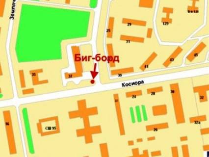 Білборд, Бігборд (Борд)  A у Кривому Розі, 3x6  Соборності (кол. Косіора) вул., 37 - Костенко вул., РК "Голливуд" схема