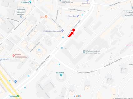 Скролер, Скрол  у Києві, 1.8x1.2  Алмазова вул. (колиш. Кутузова вул.), 1, роздільник, в сторону пл. Слави - 445553 схема