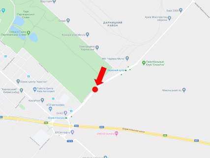 Білборд, Бігборд (Борд)  A у Києві, 6x3  Старобориспільська вул., роздільник, в сторону пл. Харківської, ст.м. "Бориспільська" схема