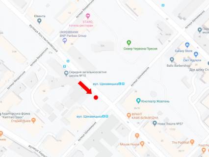 Сiтiлайт A у Києві, 1.8x1.2  Костянтинівська вул., 35 - вул. Щекавицька, кінотеатр "Жовтень", в сторону вул. Введенській схема