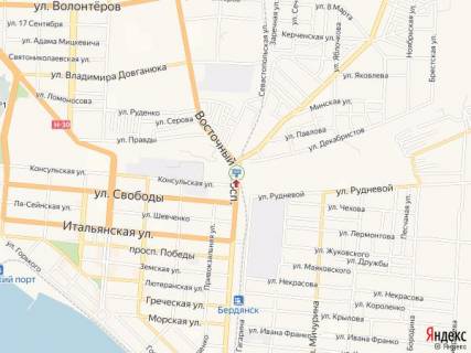 Билборд B в Бердянске Восточный пр., 166, ТЦ "Амстор" схема