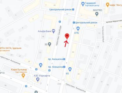 Билборд A в Каменское (Днепродзержинск), 6х3  просп. Свободи навпроти буд.63 схема