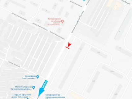Билборд B в Харькове, 3x6  Павлова вул., 162, (2), в центр схема