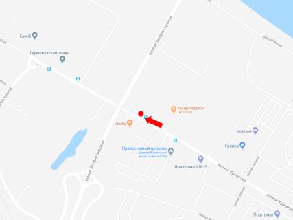 Билборд A в Хмельницком, 3x6  Курчатова вул., 10, біля заводу «Нива», з центру схема