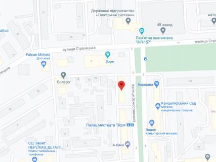 Видеоборд A в Виннице Замостянська вул. (стара назва 50-річчя Перемоги вул.), 4, аптека "Конекс", прайс за ролик 10 сек 1 вихід/5 хвилин, на двосторонньому екрані, від 144 виходів на день. Розрахунок для інших параметрів трансляції уточнюйте у менеджера. - 301260 схема