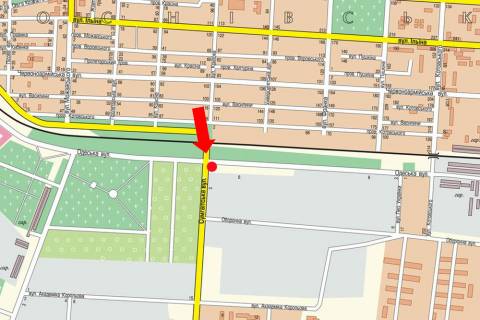 Билборд B в Черкассах, 3x6  Сумгаїтська вул. / Одеська вул., біля АЗС "Amic", в бік автозаводу "Богдан" схема