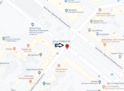 Ситилайт A в Днепр (Днепропетровск), 1.2х1.8  просп. Дмитра Яворницького, 55 - вул. Михайла Грушевського схема