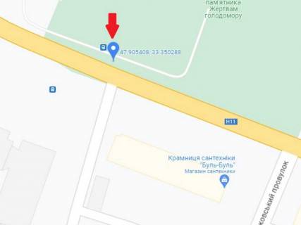 Ситилайт B в Кривом Роге, 1.8x1.2  Лермонтова вул., 21, зупинка "Центрально-Міський ліцей" схема