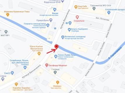 Білборд, Бігборд (Борд)  A у Луцьку Винниченка вул., 14 схема