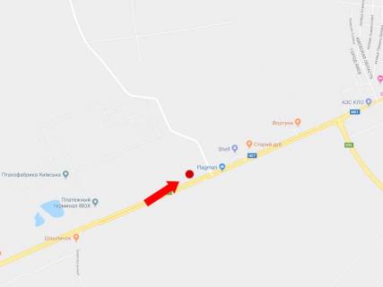 Білборд, Бігборд (Борд)  B у Києві, 3x6  Броварський пр., Біля магазину "Flagman", з центру схема