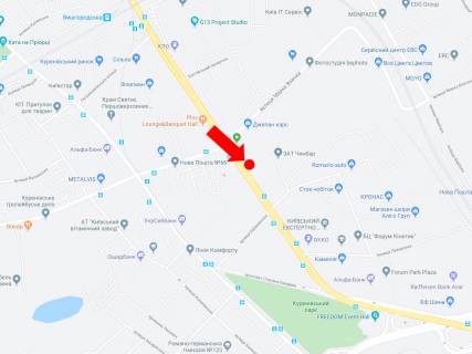 Білборд, Бігборд (Борд)  B у Києві, 3x6  Скляренко вул., 5, в сторону Бандери ін. (Кол. Московський пр.) схема