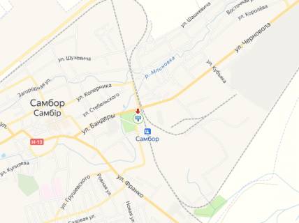 Білборд, Бігборд (Борд)  B у Самбірі, 3x6  Вокзальна вул., з/д вокзал, автостанція схема