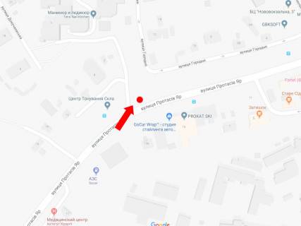 Бэклайт B в Киеве, 2.3x3.14  Протасов Яр вул. / пер. Докучаєвський, в сторону центру схема