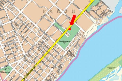 Билборд  в Херсоне, 3x6  Перекопська вул. / Текстильників пр., біля парку "Придніпровський" (флажок) схема