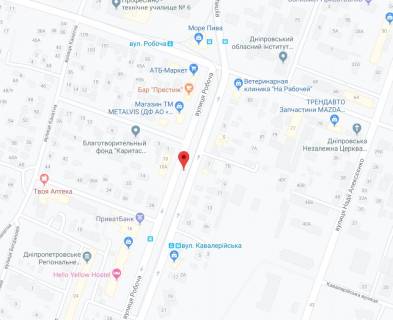 Билборд A в Днепр (Днепропетровск), 6х3  вул. Робоча, в районі буд. №9 (розподілювач), рух до центру схема