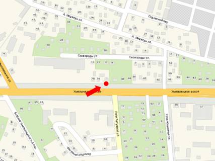 Билборд  в Виннице, 3x6  Хмельницьке шосе, 72 / Ратушної вул., в центр схема