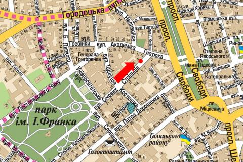 Ситилайт  в Львове, 1.8x1.2  Січових Стрільців вул., 4 схема