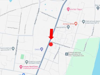Билборд B в Ковеле, 3x6  Володимирська вул., біля Приватбанку схема