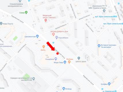 Призма  в Киеве, 3x6  Харківське шосе, 144В, біля супермаркету "Сільпо", в сторону Харківської пл. - 446090 схема