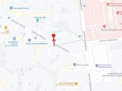Білборд, Бігборд (Борд)  A у Луцьку Молоді пр., 2, зупинка "пр. Молоді" схема