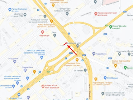 Нестандарт A в Киеве, Унікальний  Українки бул., 36Б, в сторону ст.м. "Печерська" схема