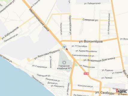 Билборд B в Бердянске Мелитопольское шоссе - Мудрого ул. схема