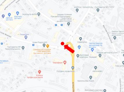 Білборд, Бігборд (Борд)   у Тернополі, 3x6  Живова вул., 2, в бік Центрального ринку схема