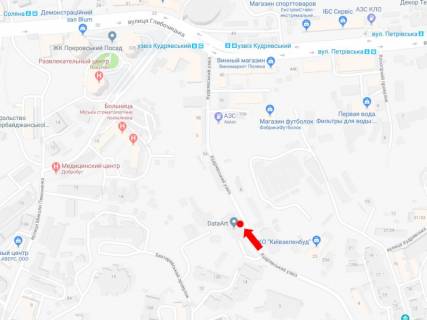 Билборд B в Киеве, 2.3x3.14  Кудрявський узвіз, 5, в сторону вул. Глибочицької схема