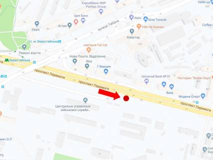 Видеоборд A в Киеве, 3x6  Берестейський пр. (колиш. пр. Перемоги), 76, навпроти, в сторону ст.м. "Шулявська", центр - 324793 схема