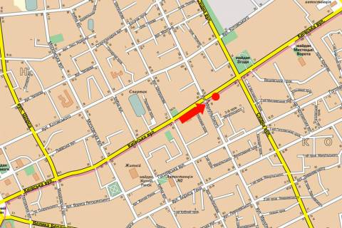 Ситилайт A в Житомире, 1.8x1.2  Київська вул., 88, біля магазину взуття "Шара", "Інтертелеком" схема