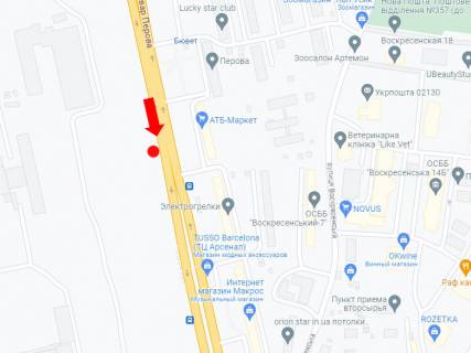 Билборд A в Киеве, 3x6  Перова бул., навпроти буд. 8, до ст.м. "Дарниця" схема