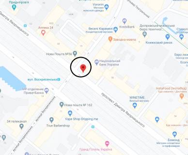 Ситилайт A в Днепр (Днепропетровск), 1.2х1.8  просп. Дмитра Яворницького - вул. Воскресенська схема