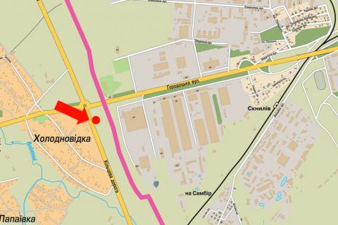 Билборд B в Холодноводке, 3x6  Кільцева дорога / Городоцька вул., біля супермаркетів "METRO", "Епіцентр" схема