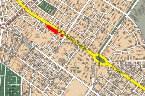 Ситилайт  в Одессе, 1.8x1.2  Філатова вул., 54 / Гайдара вул., біля універсаму "Буревестник" схема