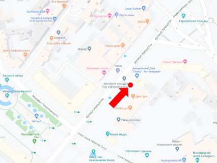 Ситискролл A в Киеве, 1.8x1.2  Хрещатик вул., 7/11, в бік Європейської пл. схема