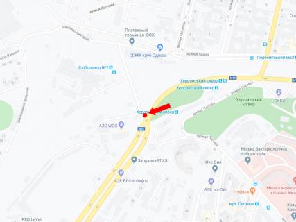 Билборд A в Одессе, 3x6  Балківська вул., 2, біля АЗС "WOG", "БРСМ", розв''язка, права схема