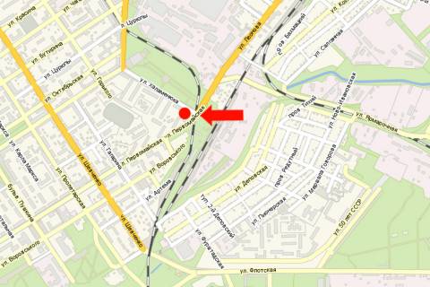 Сiтiлайт  у Кременчуці, 1.8x1.2  Халаменюка вул. / Леонова вул., біля з/д вокзалу, зупинки схема