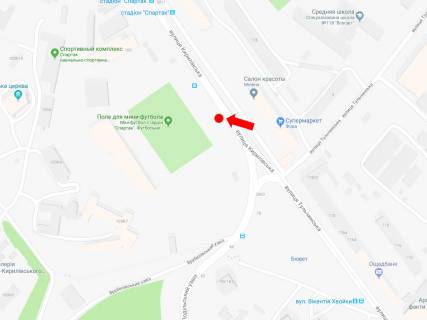 Бэклайт  в Киеве, 2.3x3.14  Кирилівська вул. (колиш. Фрунзе вул.) / Подільський узвіз, на світлофорі, з центру схема