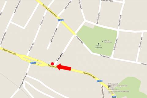 Билборд A в Лубнах, 3x6  Володимирський пр. - Садова вул. схема