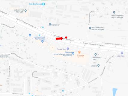 Билборд B в Киеве, 3x6  Саперно-Слобідська вул., 26, навпроти супермаркету "Leroy Merlin", на світлофорі, в бік Південного мосту схема