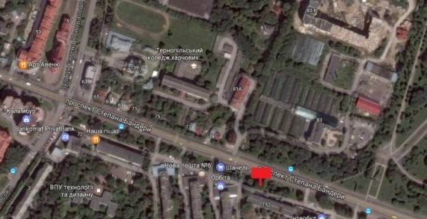 Билборд B в Тернополе, 3x6  Бандери пр., 152, біля магазину "Орбіта" схема
